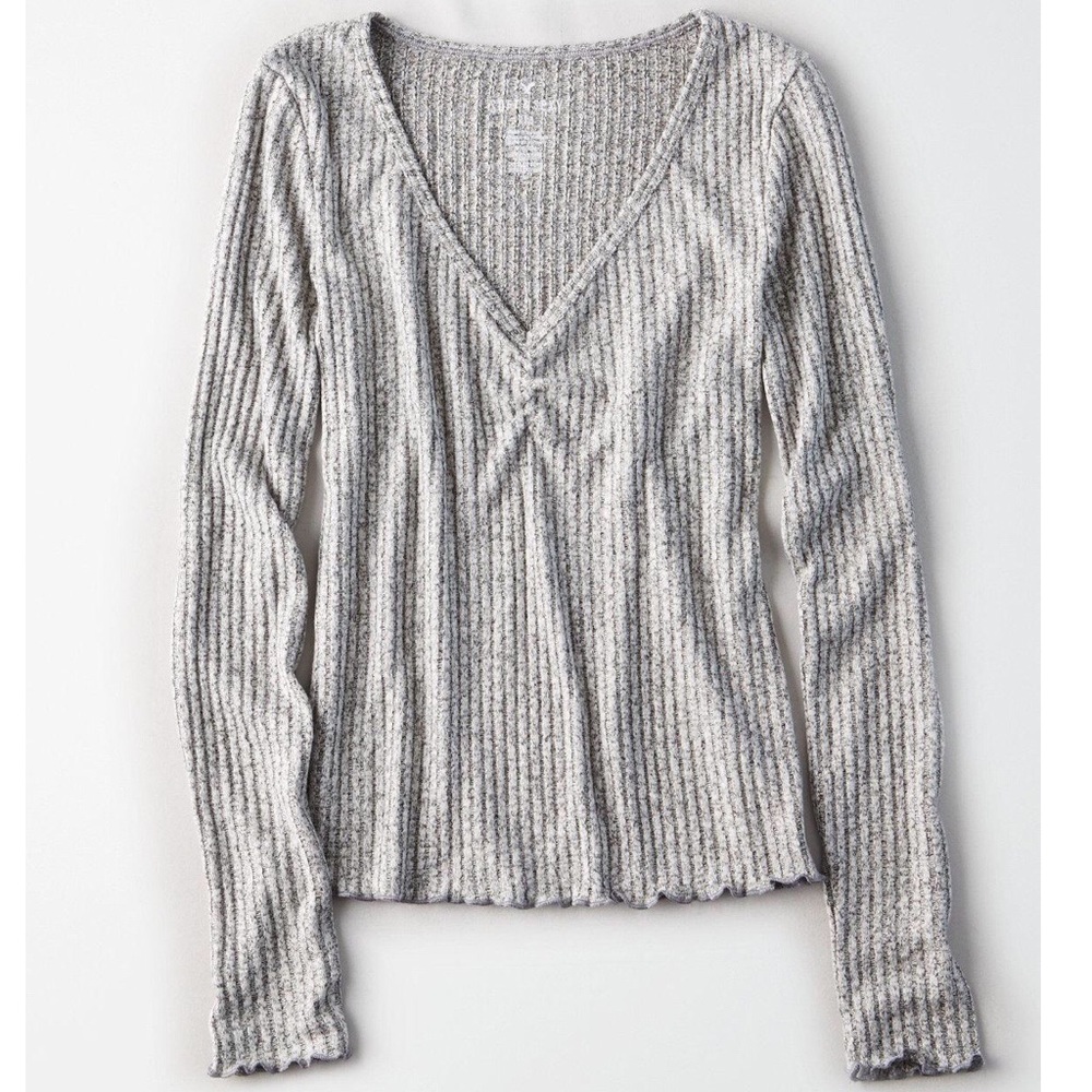 Ribbed V-Neck Sweater